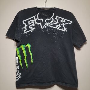Vintage Fox Monster Energy Racing Ricky Carmichael 4 Supercross T-Shirt Mens XL